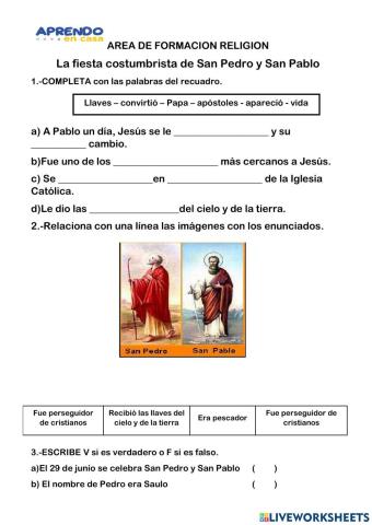 Dia de San Pedro y San Pablo