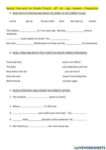 Revision simple present