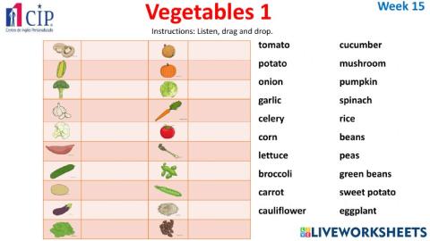 KIDS Vegetables 1 Week 16