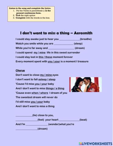 I don't want to miss a thing