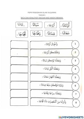 Al-quran-mad iwadh tahun 5