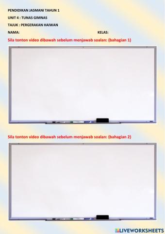 Pergerakan haiwan tahun 1