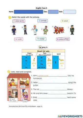 Year 4: Celebrations - occupations and be going to