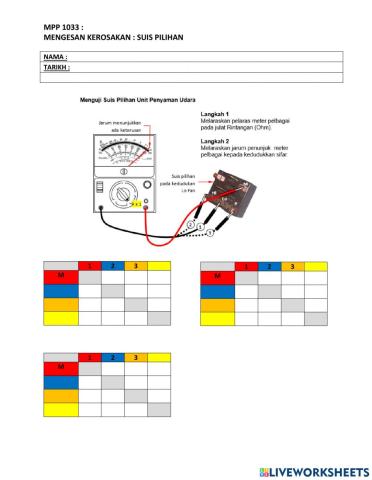 Mengesan kerosakan suis pilihan