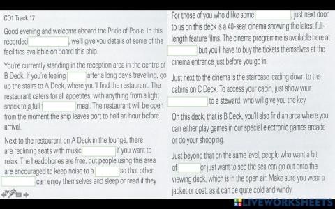 Listening test unit 3