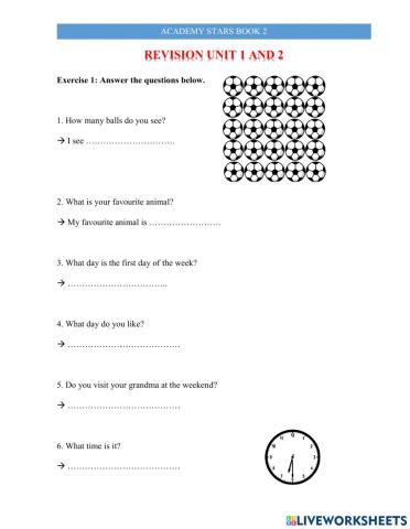 Review ACADEMY STARS 2 UNIT 1+2