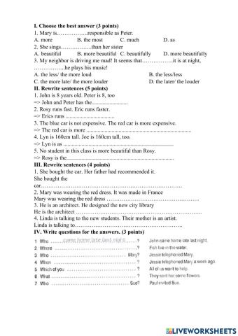 Grammar test 6c