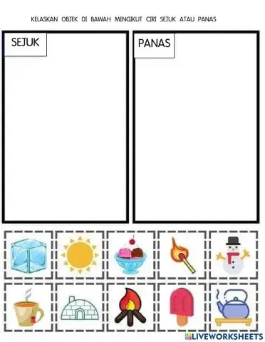 Mengelaskan objek sejuk dan panas