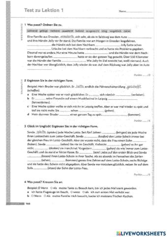 Test zu Lektion 1 SchritteB1.1