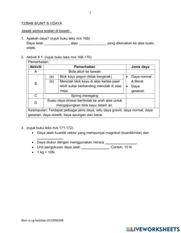 Sains T.2 Bab 8 (8.1)