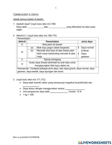 Sains T.2 Bab 8 (8.1)