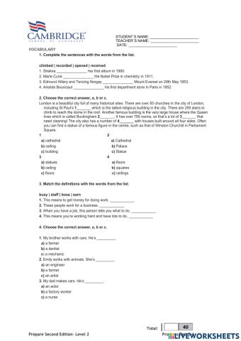 Prepare second edition- level 2