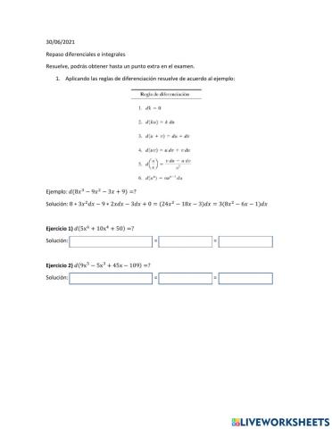 Diferenciales e integrales