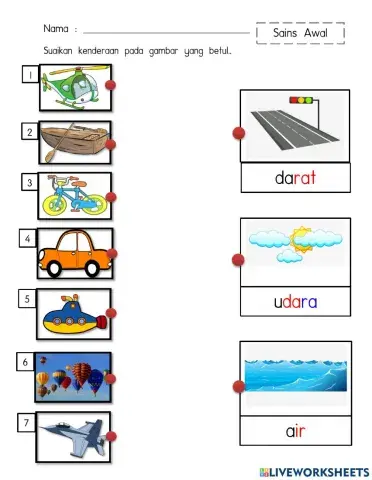 Kenderaan Darat, Udara & Air