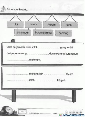 Solat berjemaah thn 6