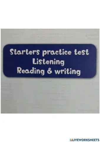 Starters practice test: Writing