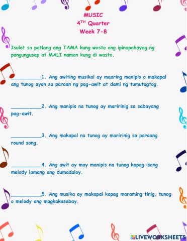 MUSIC Week 7-8