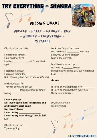 Try everything - shakira