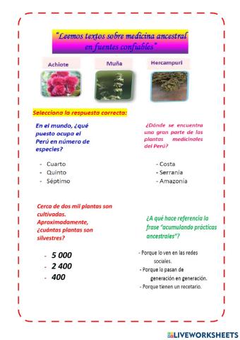 Práctica  sobre medicina ancestral