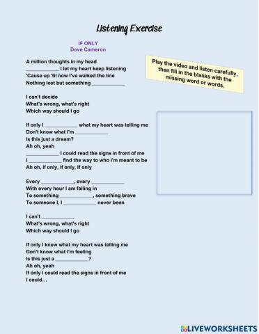 If Only - Listening Activity