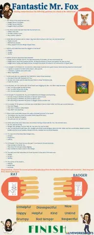 Fantastic Mr. Fox Reading Comprehension
