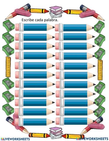 Dictado de palabras con b y v