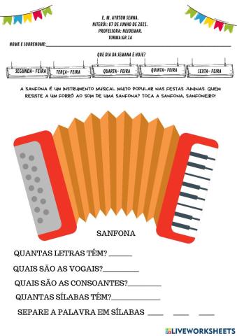 FESTA JUNINA- SANFONA