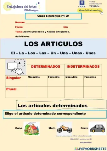Artículos determinados e indeterminados