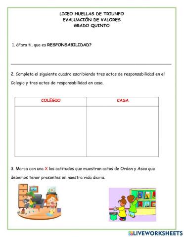 Evaluación de Valores