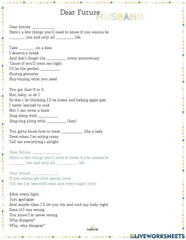 Dear Future Husband -Song