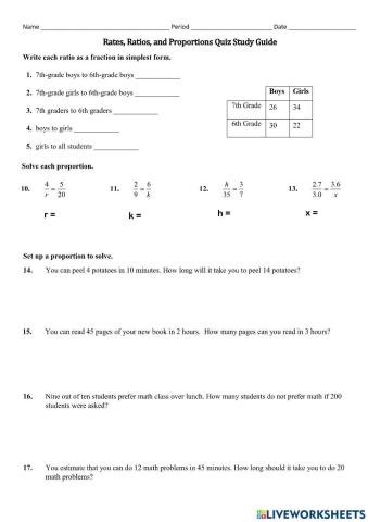 Ratio, Rate