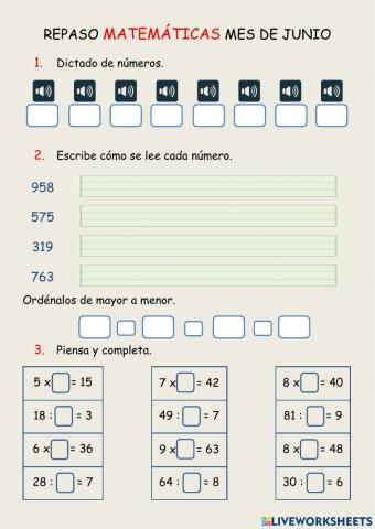Repaso de matemáticas
