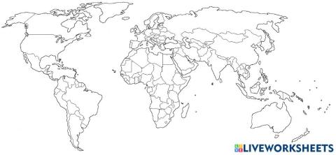 Mapa mundi paises principales