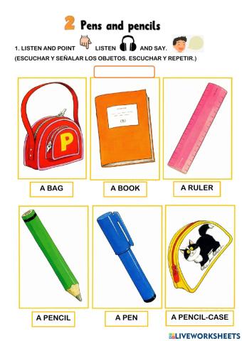 1st form: Pens and pencils