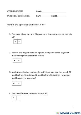 Math Word Problems