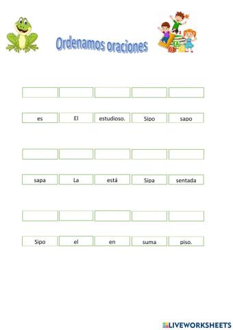 Ordenamos oraciones