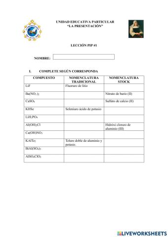 Nomenclatura de sales