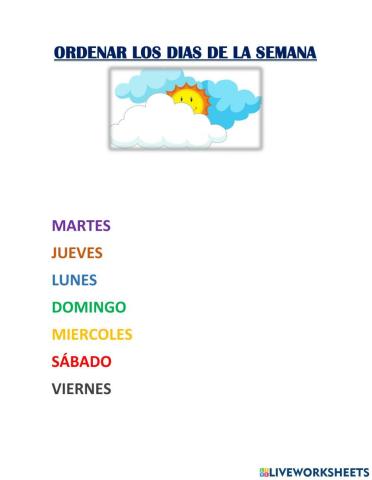 Los dias de la semana