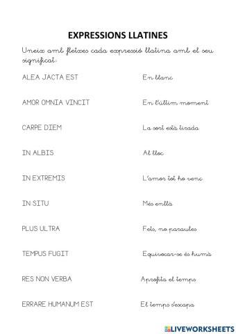 Expressions llatines