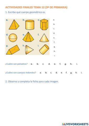 Actividades finales tema 12 Mate 3º