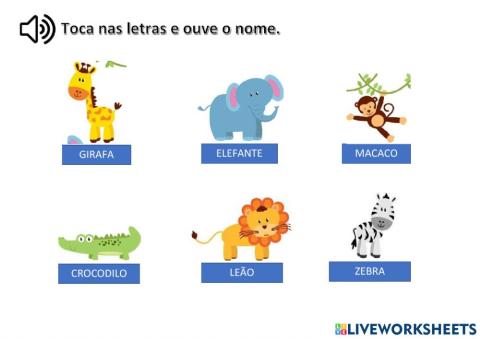 Nome dos animais