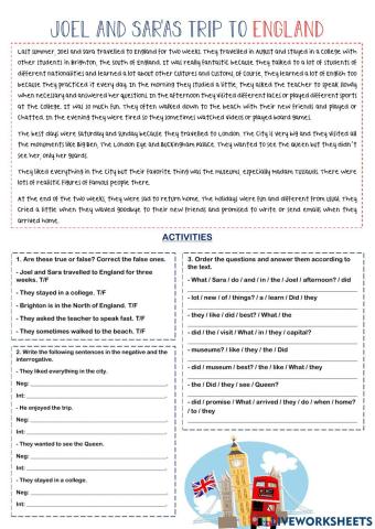 Joel and Sara's trip to England