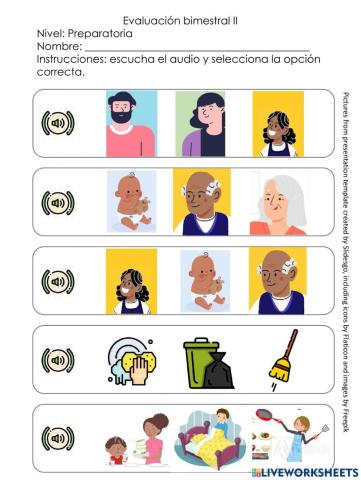 Family members and the house