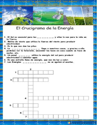 Crucigrama de Energía
