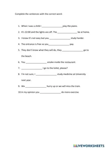 Modal Verbs (Present)
