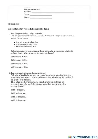 Problemas de MCM - MCD