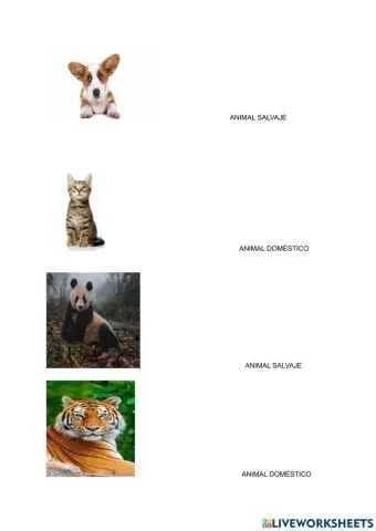 Animales salvajes o domesticos