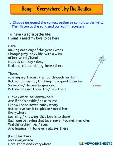 Song - Everywhere, by The Beatles