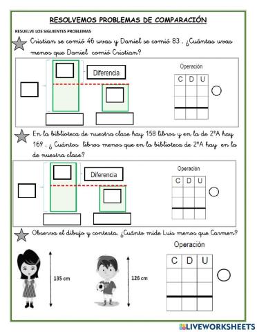 Problemas de comparacion 1 y 2