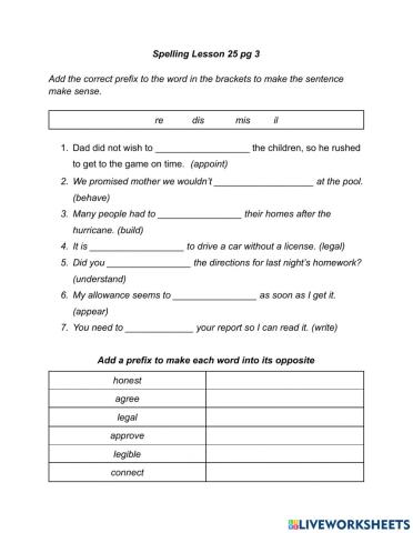 Spelling Lesson 25 pg 3